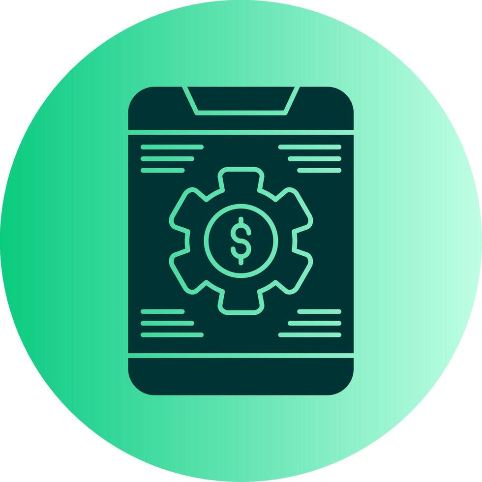 Banking App Settings Dual Tone Gradient Circle Icon vector