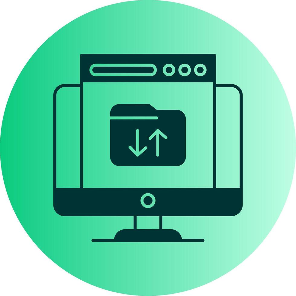 Upload Dual Tone Gradient Circle Icon vector