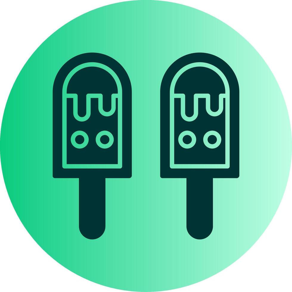Ice Cream Dual Tone Gradient Circle Icon vector