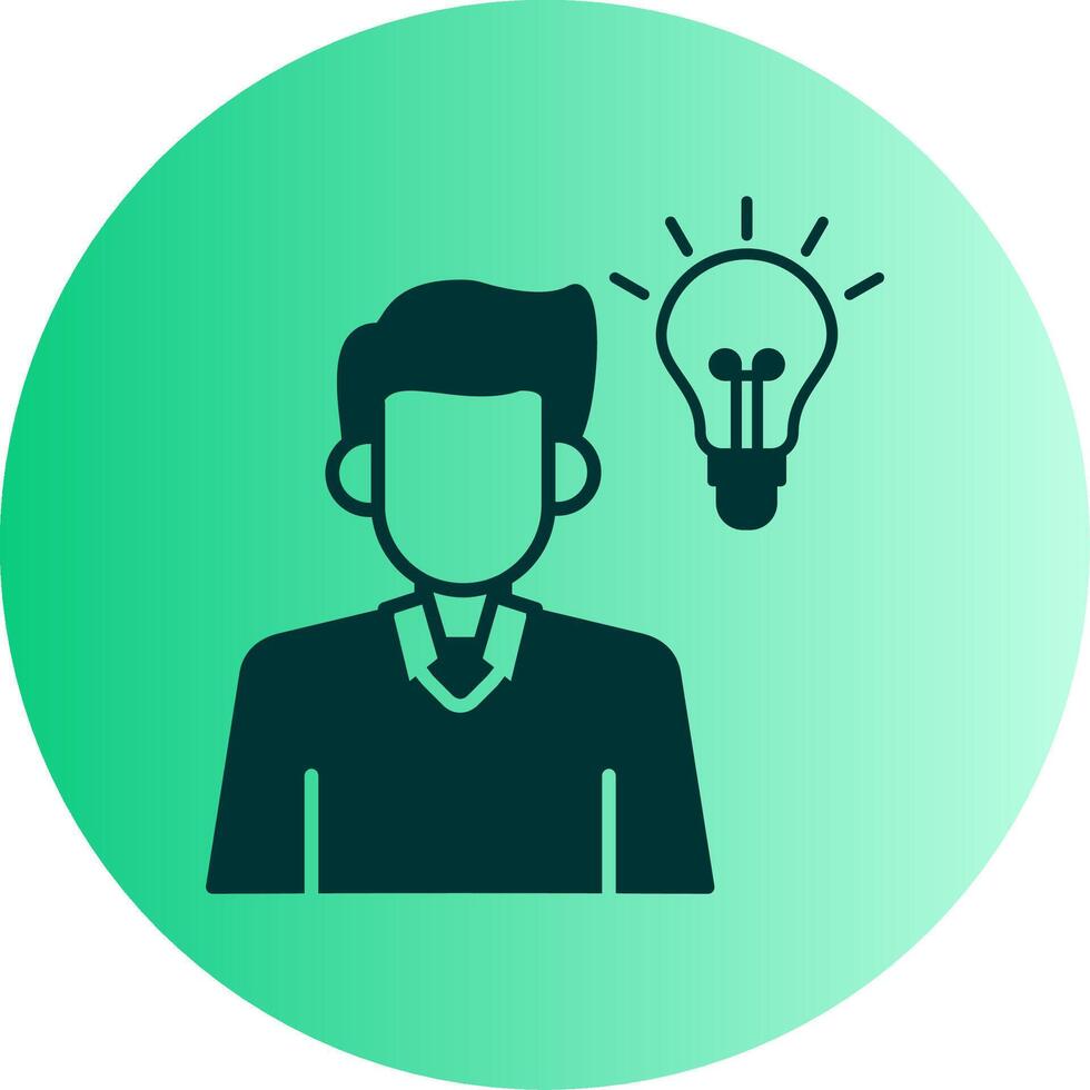 Idea Dual Tone Gradient Circle Icon vector