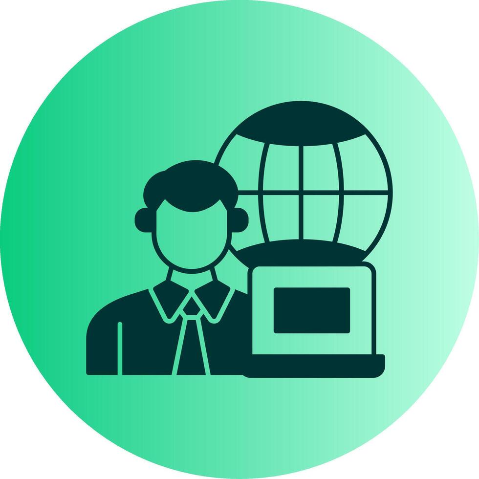 Remotely Working Dual Tone Gradient Circle Icon vector