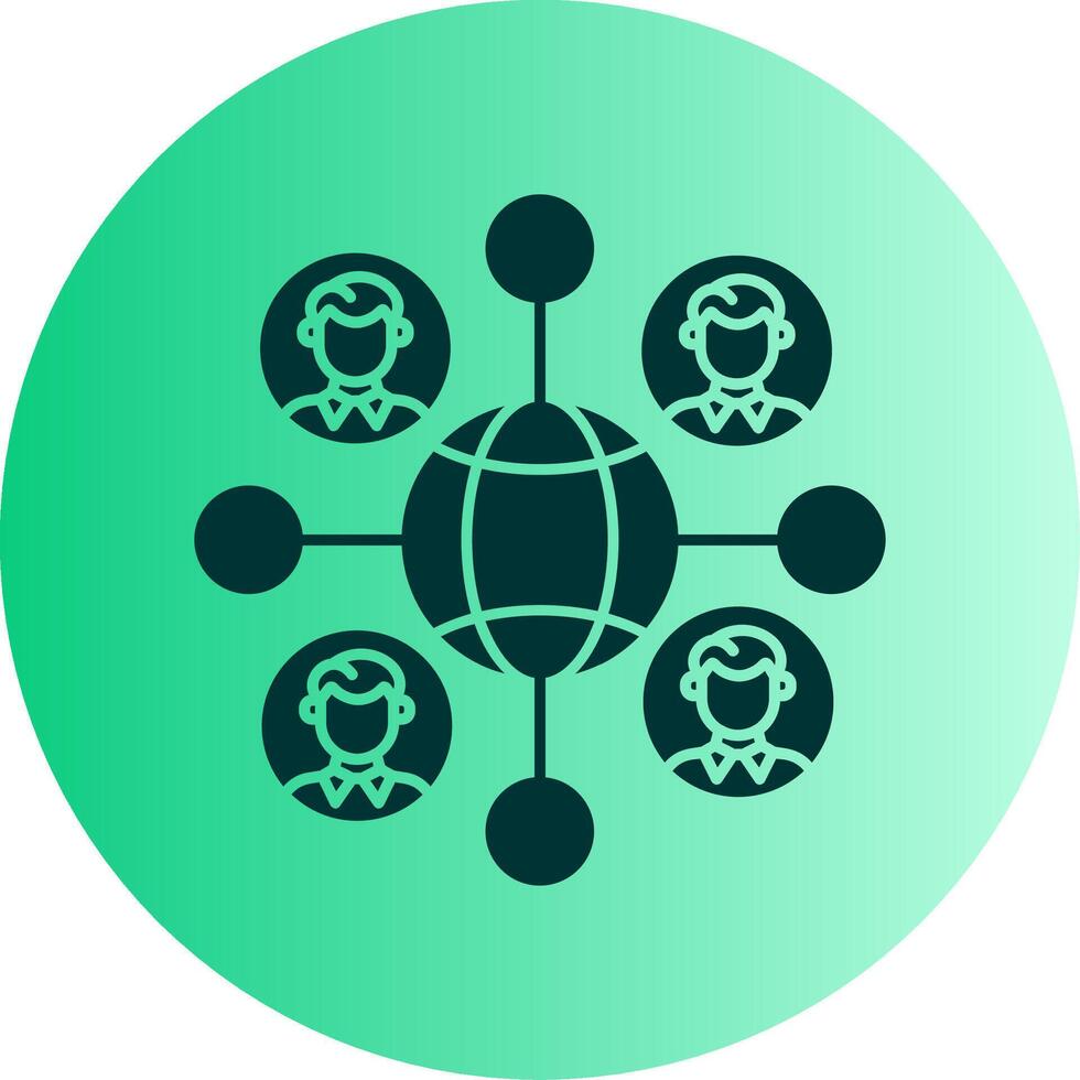 Remote Job Dual Tone Gradient Circle Icon vector