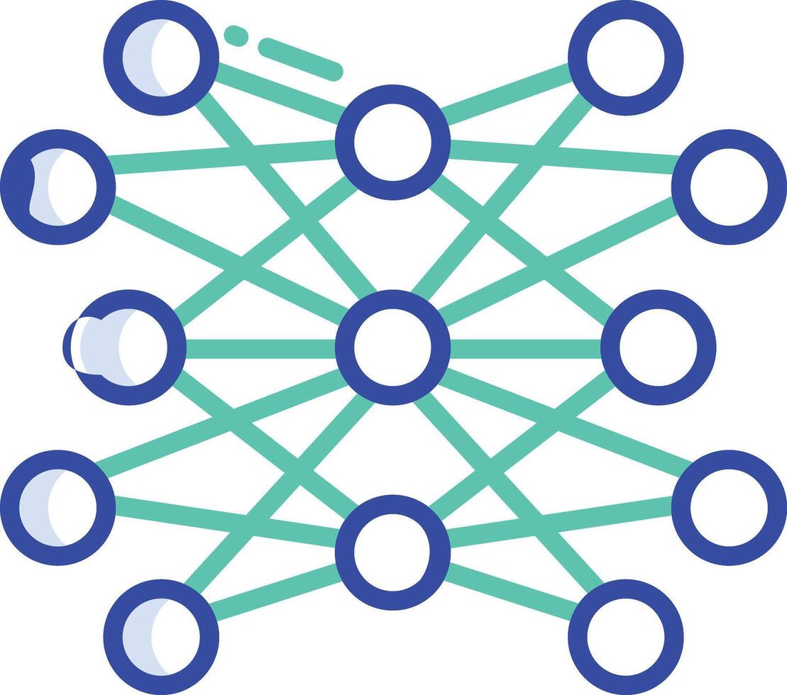 Network connection outline color illustration vector