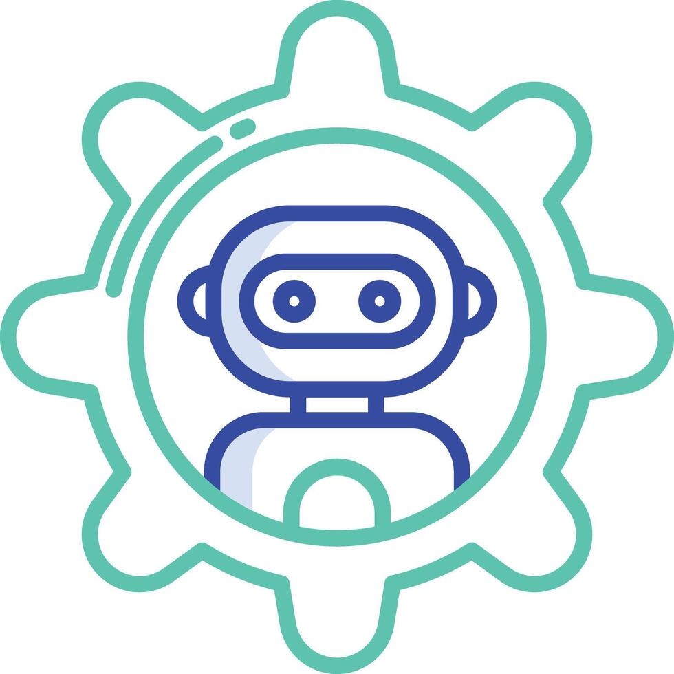 Settings robot outline color illustration vector