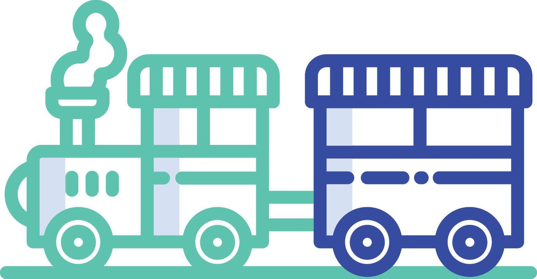 Train Ride outline color illustration vector