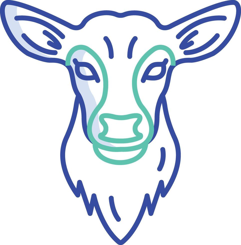 Fawn face outline color illustration vector