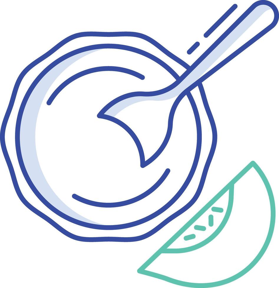 peach baby puree outline color illustration vector