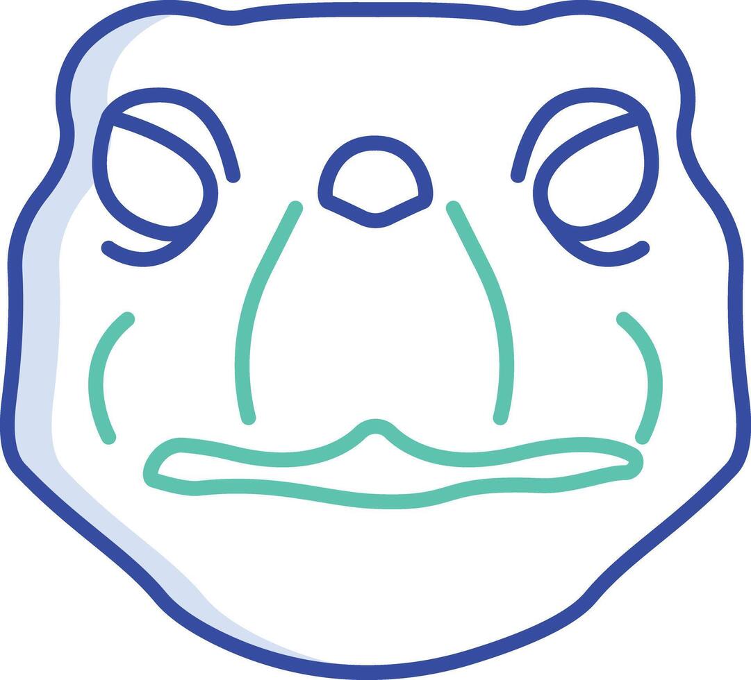 Turtle face outline color illustration vector