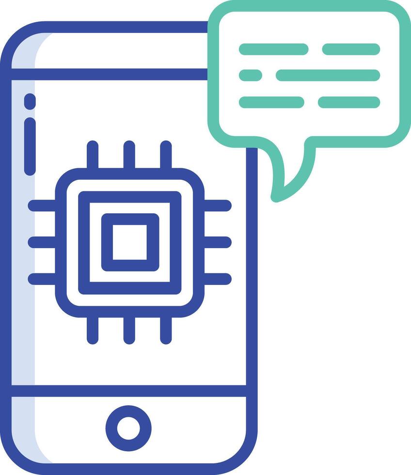 Chat bot outline color illustration vector