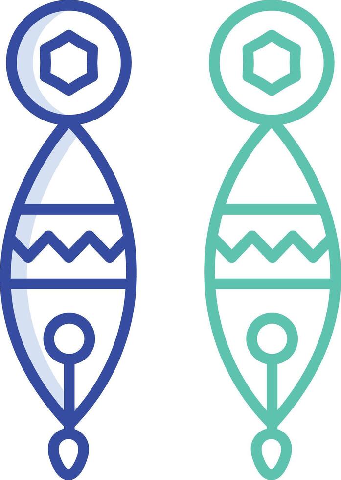 Earrings gem outline color illustration vector