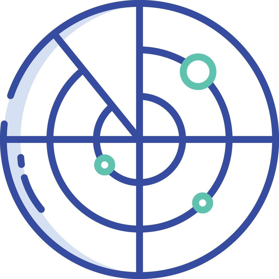 Radar outline color illustration vector