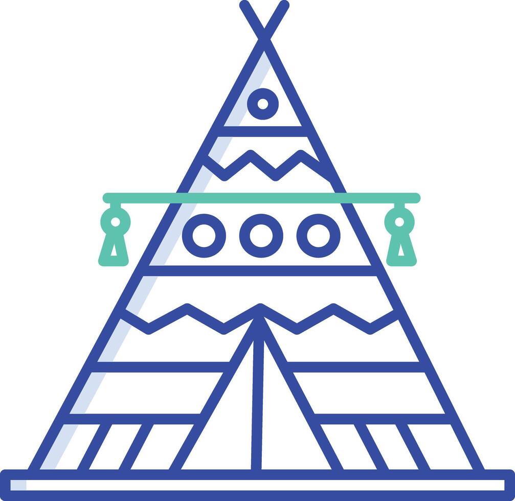 Tent outline color illustration vector