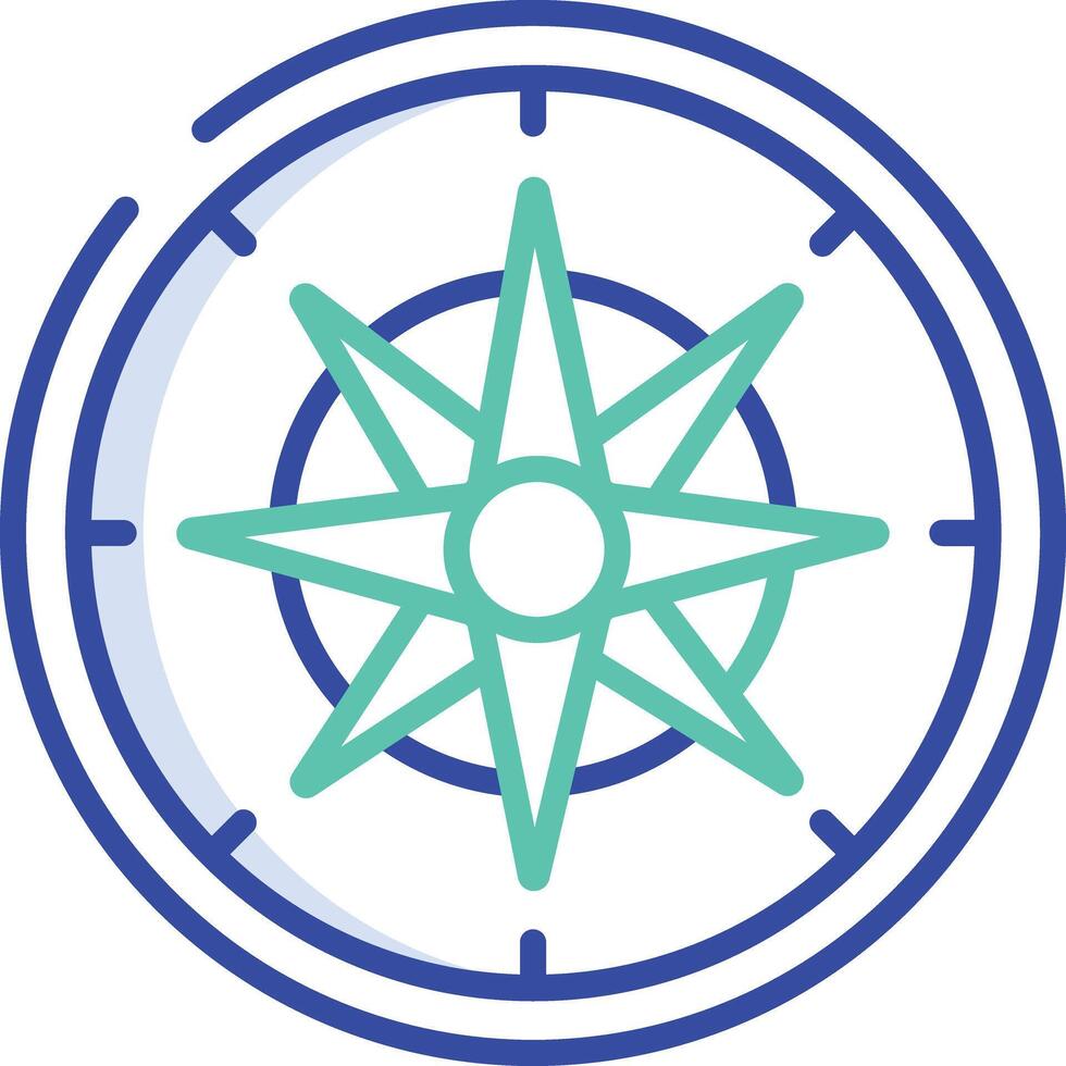 Compass outline color illustration vector