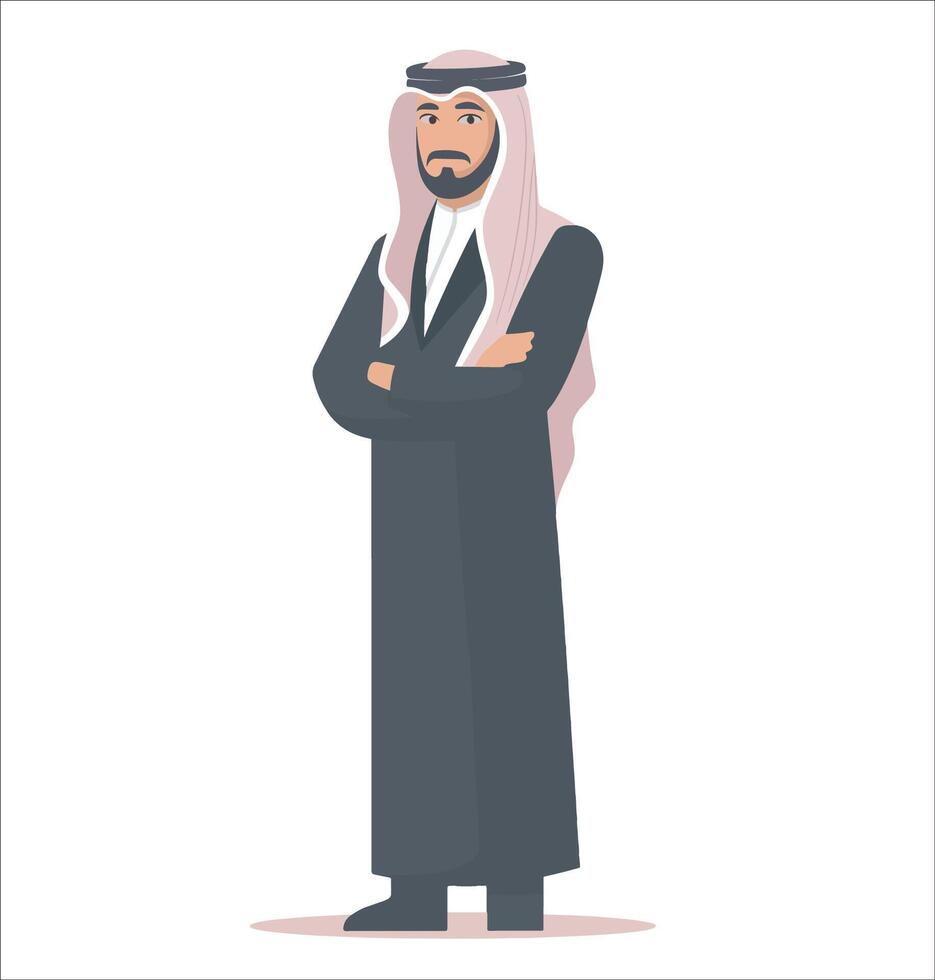 Saudi Arabia Business Man flat illustration isolated on white background vector