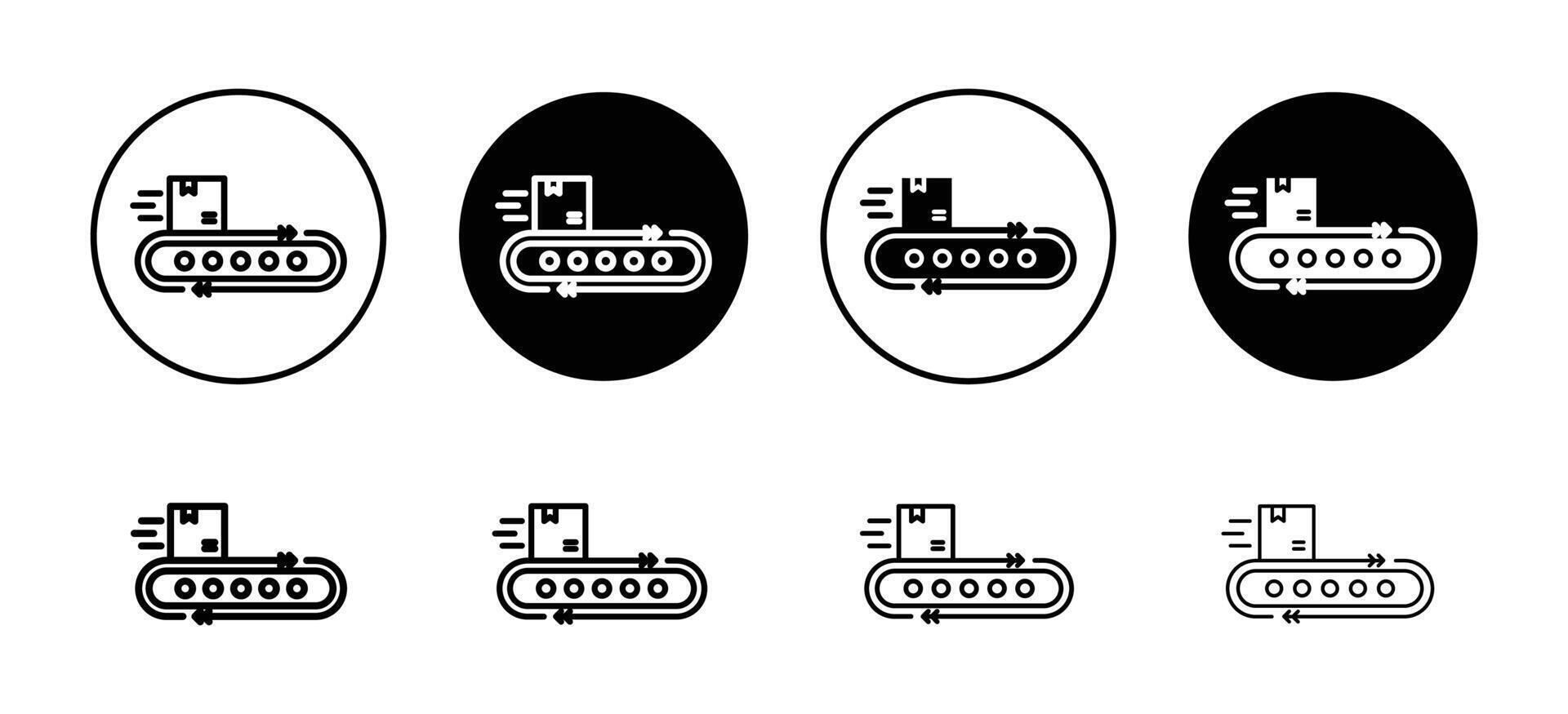 Conveyor icon set collection. Conveyor Outline flat Icon. vector