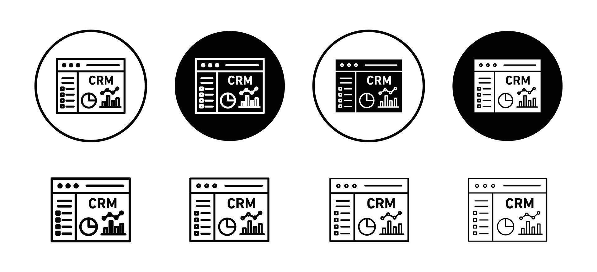 CRM icon set collection. CRM Outline flat Icon. 47482555 Vector Art at ...