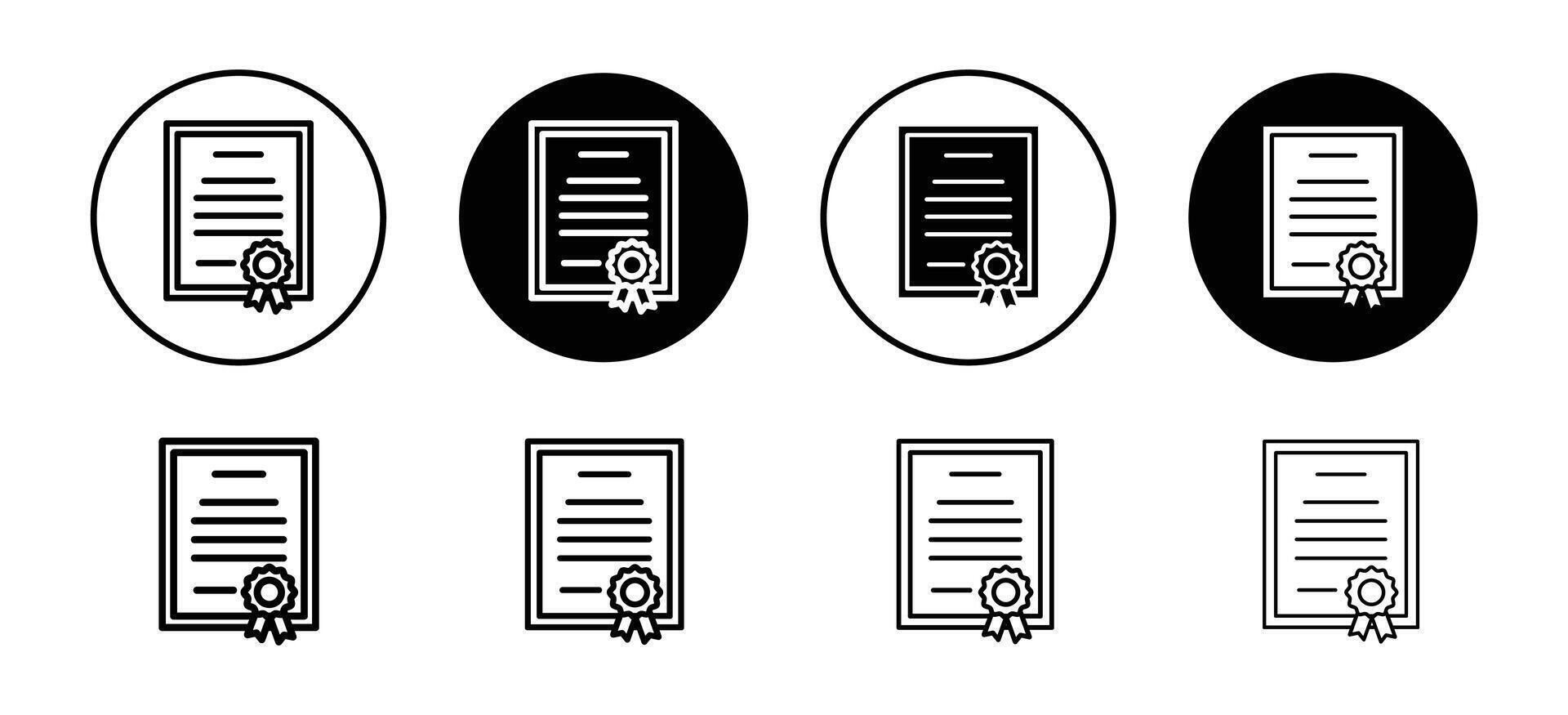 Diploma icon set collection. Diploma Outline flat Icon. vector