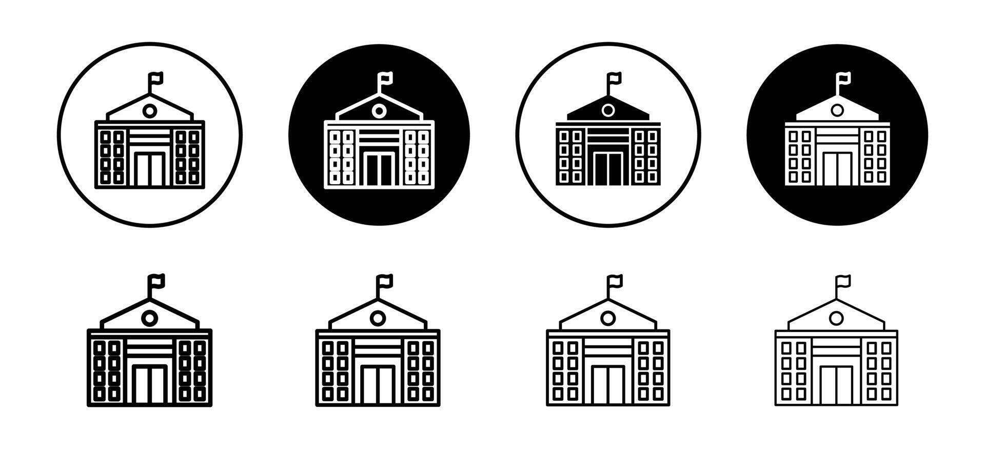 Embassy icon set collection. Embassy Outline flat Icon. vector