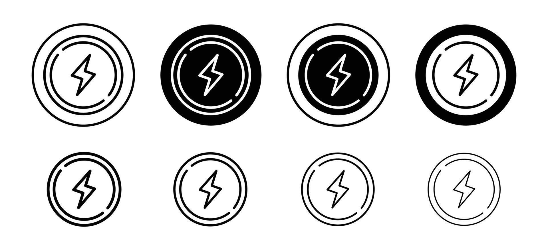 Electro icon set collection. Electro Outline flat Icon. vector