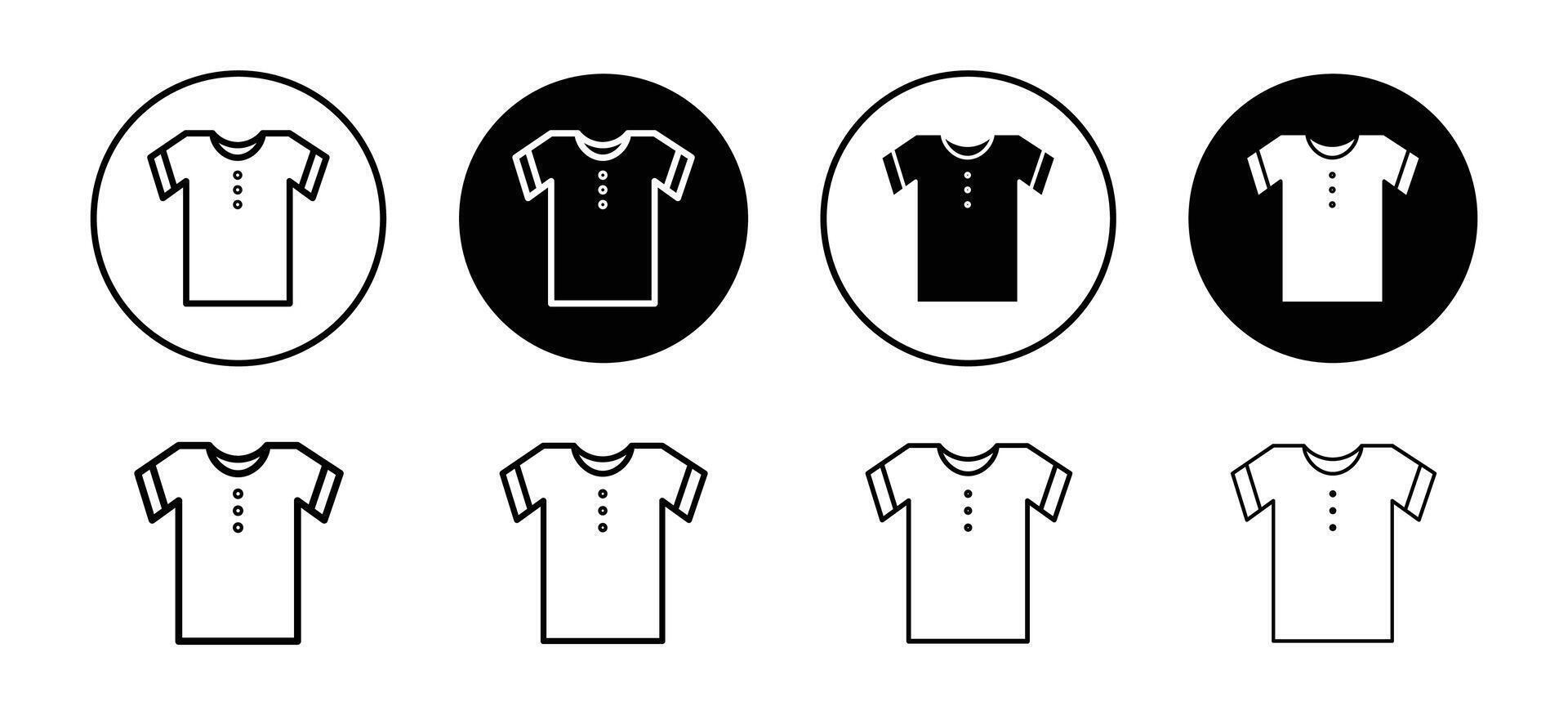 Garment icon set collection. Garment Outline flat Icon. vector