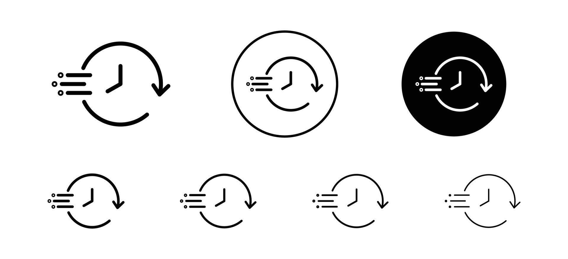 Fast time icon set collection. Fast time Outline flat Icon. vector