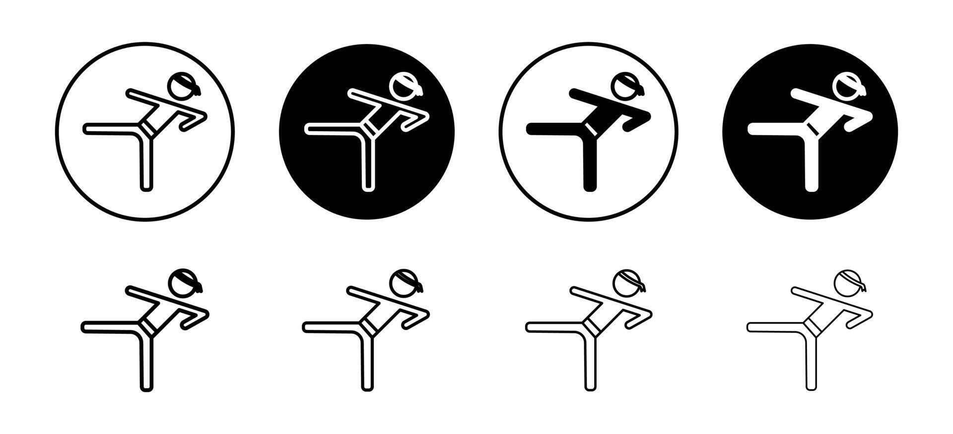 Karate fighter icon set collection. Karate fighter Outline flat Icon. vector