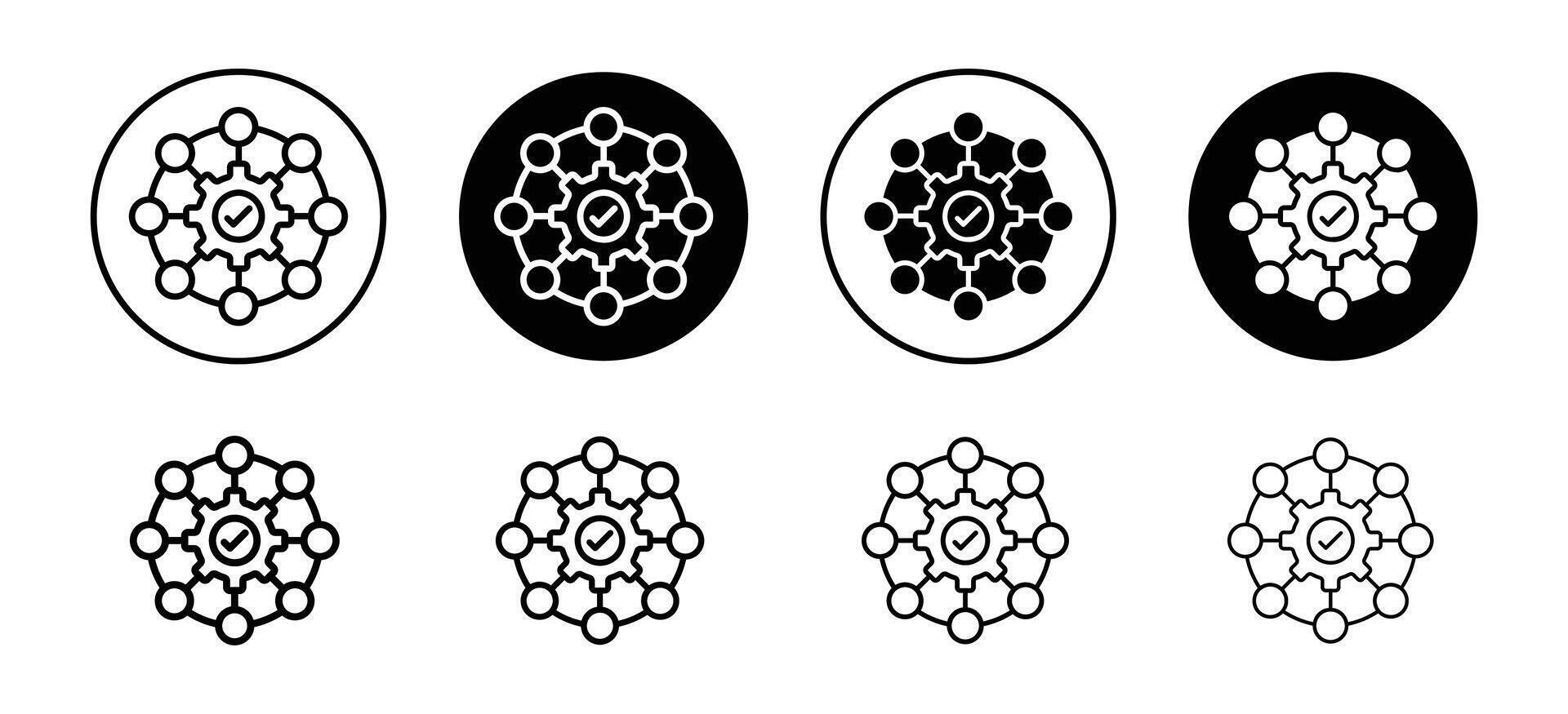 Multichannel marketing icon set collection. Multichannel marketing Outline flat Icon. vector
