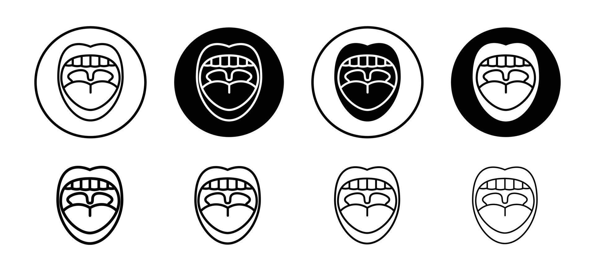 Mouth icon set collection. Mouth Outline flat Icon. vector