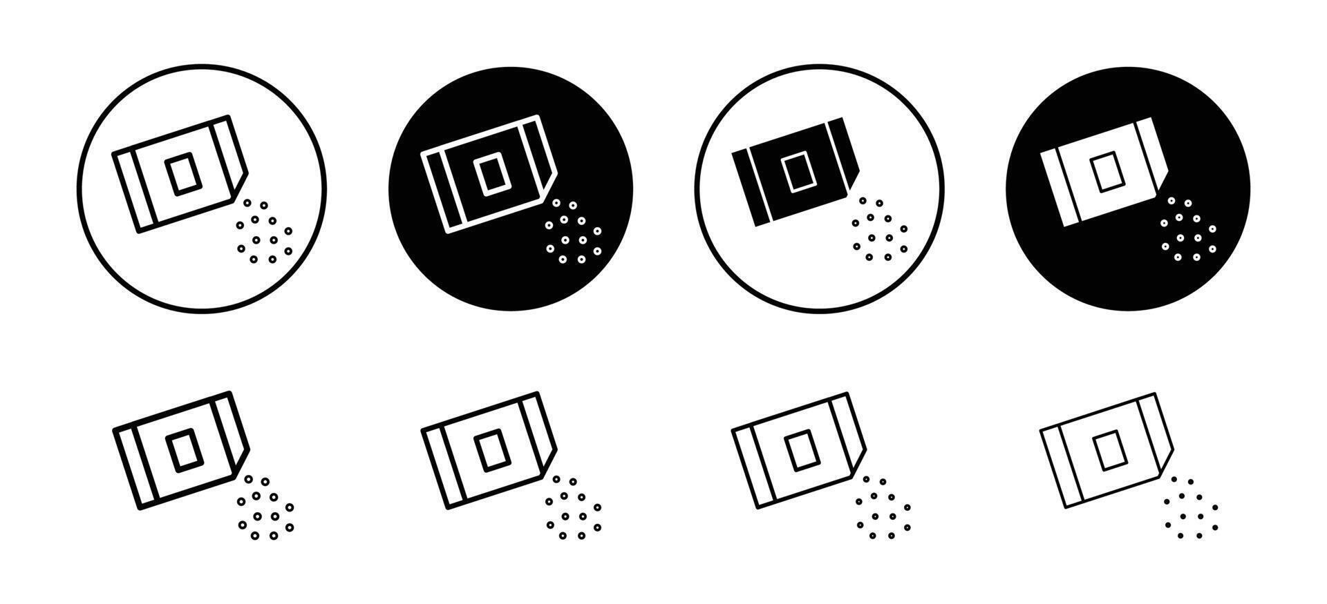 Packet soluble powder icon set collection. Packet soluble powder Outline flat Icon. vector