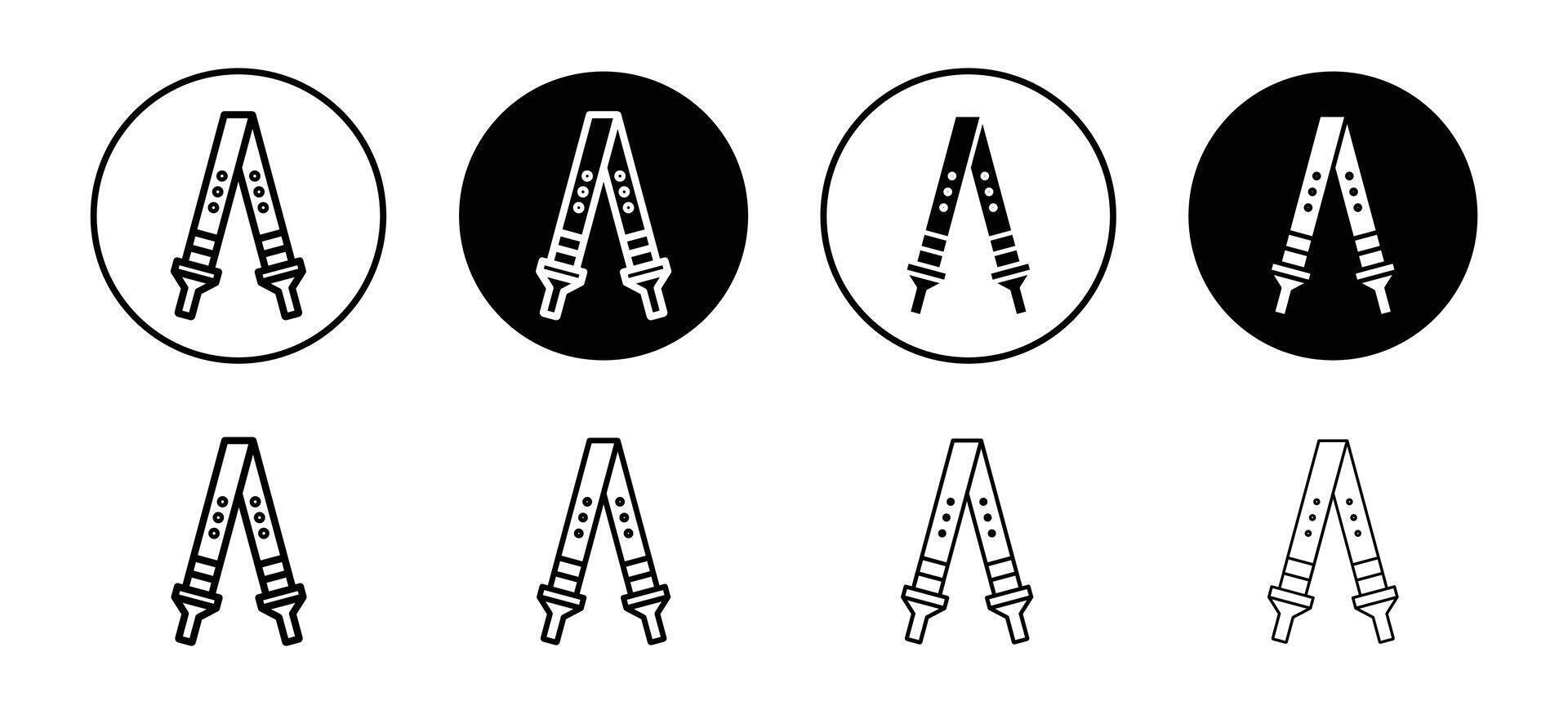 Shoulder strap icon set collection. Shoulder strap Outline flat Icon. vector