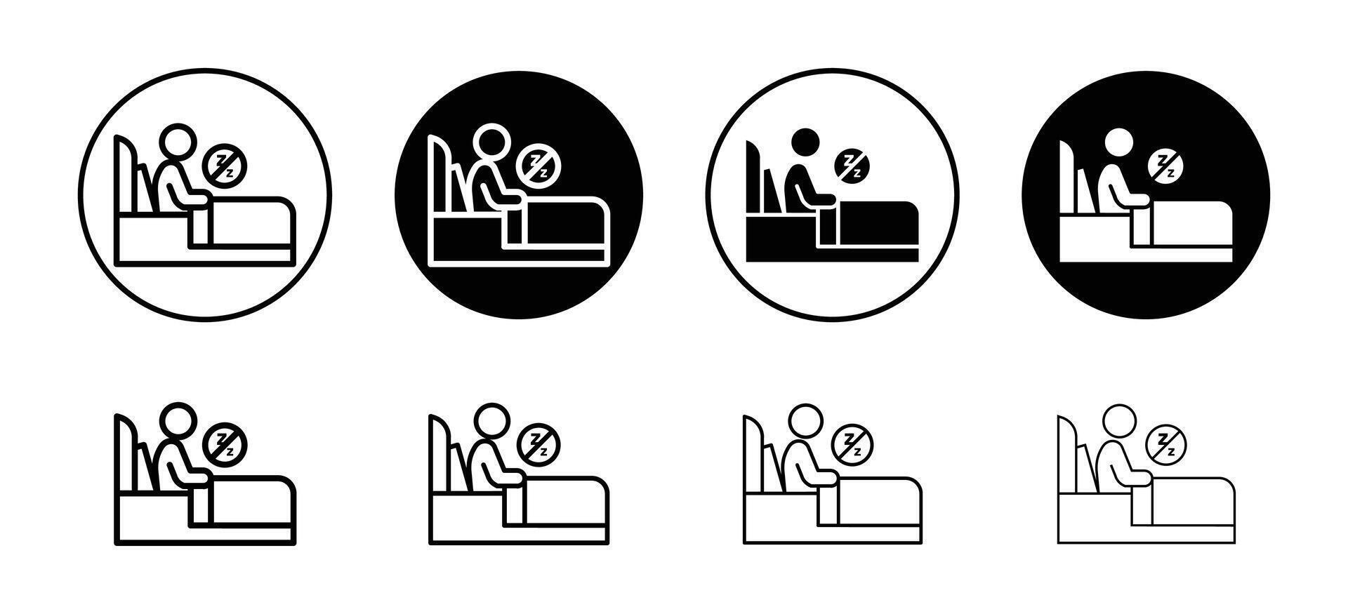 Sleep deprivation icon set collection. Sleep deprivation Outline flat Icon. vector