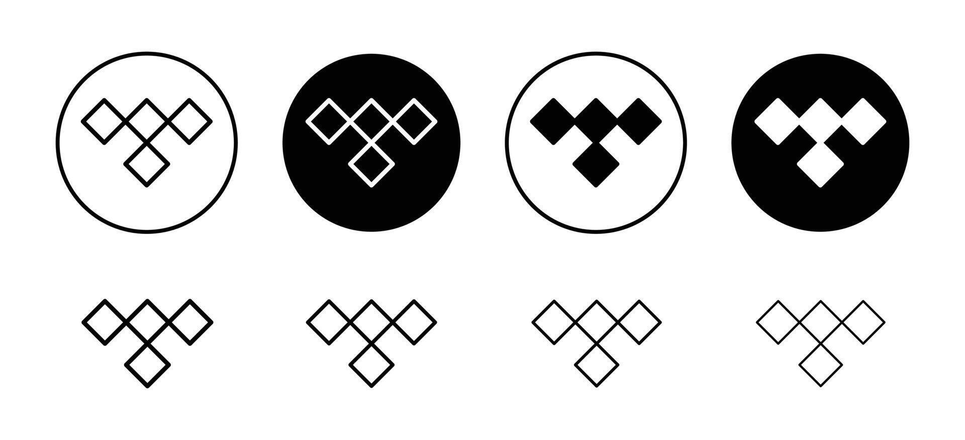 Tidal icon set collection. Tidal Outline flat Icon. vector