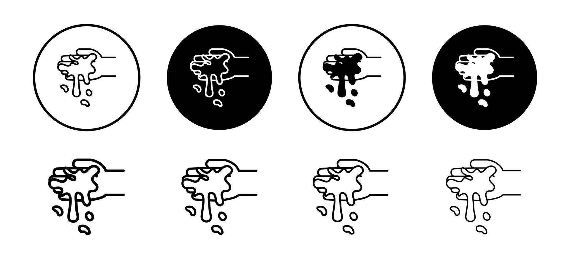 Slime icon set collection. Slime Outline flat Icon. vector