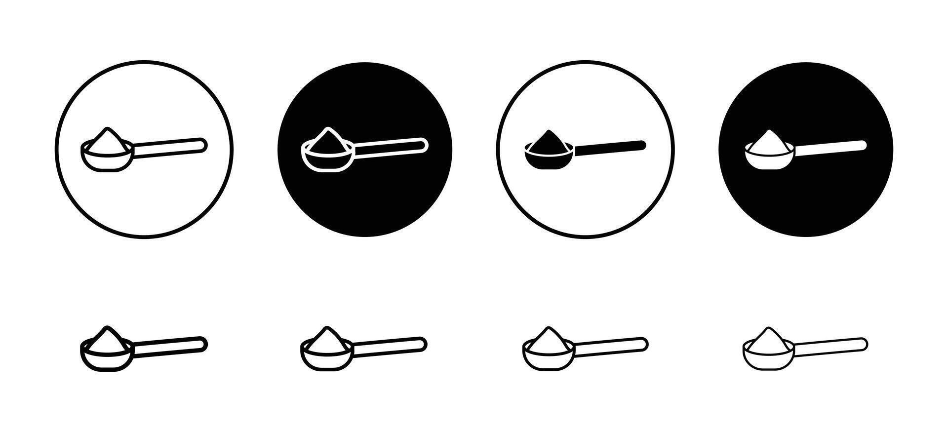 Spoon icon set collection. Spoon Outline flat Icon. vector