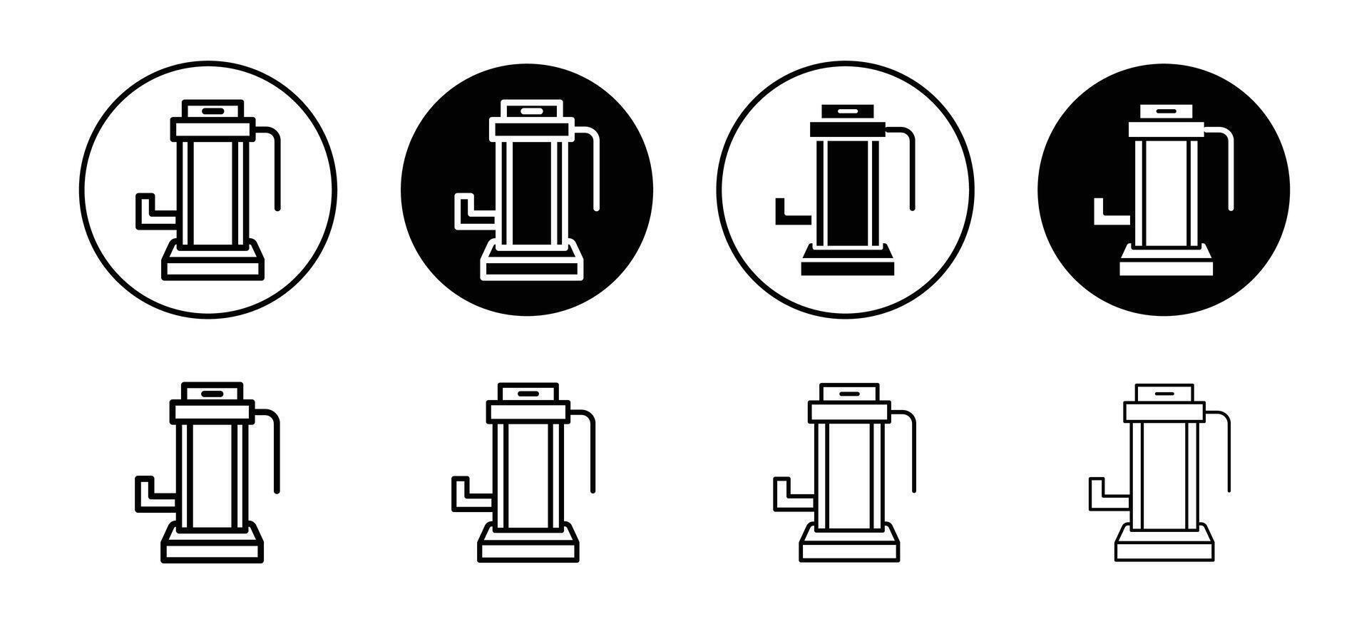 Sump pump icon set collection. Sump pump Outline flat Icon. vector
