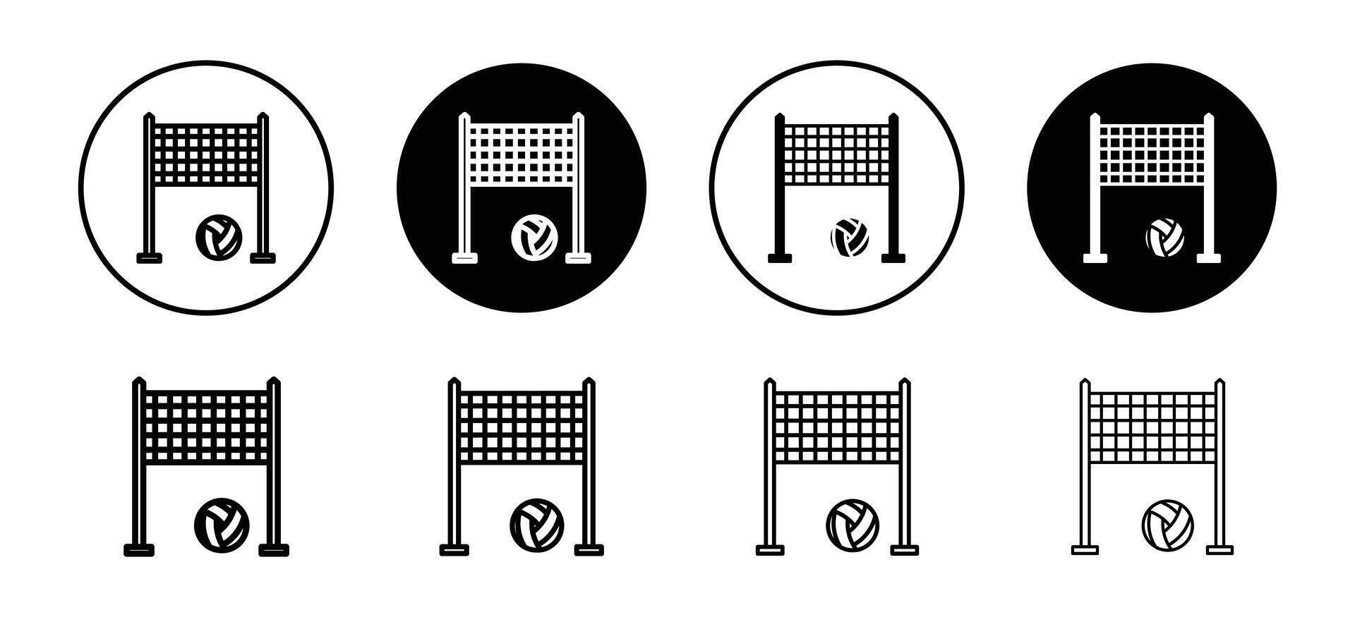 Volleyball net icon set collection. Volleyball net Outline flat Icon. vector