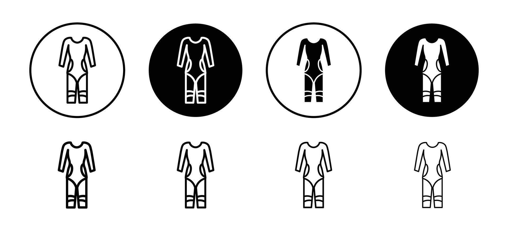 Wetsuit icon set collection. Wetsuit Outline flat Icon. vector