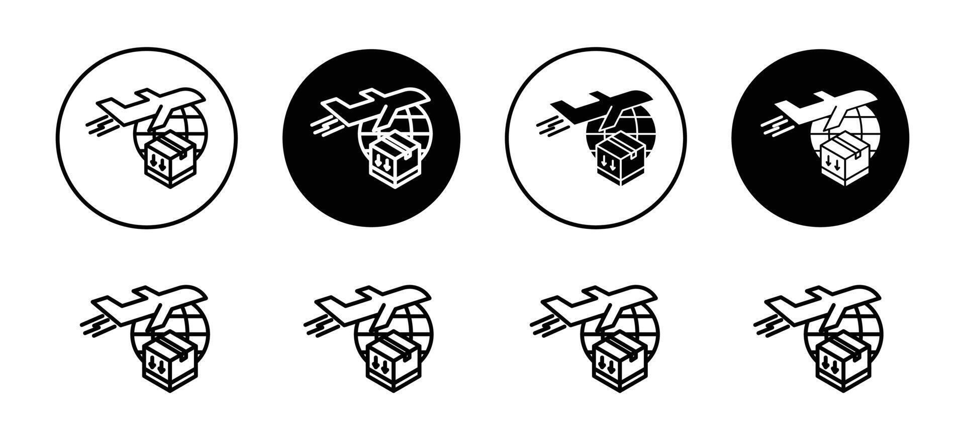 Air delivery icon representing fast shipping and logistics, ideal for courier services and express delivery businesses vector