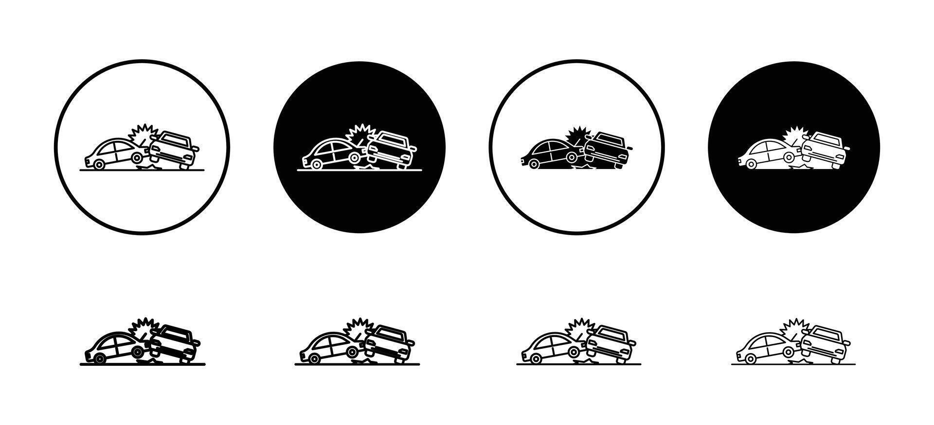 Car crash or smash accident icon. broken car vehicle with damage symbol. vector