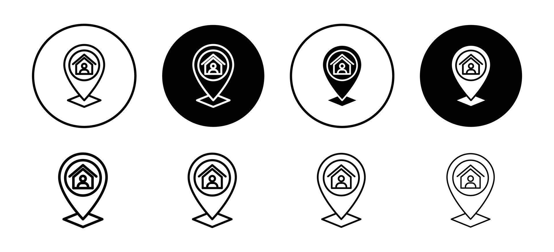 Address icon set collection for web vector