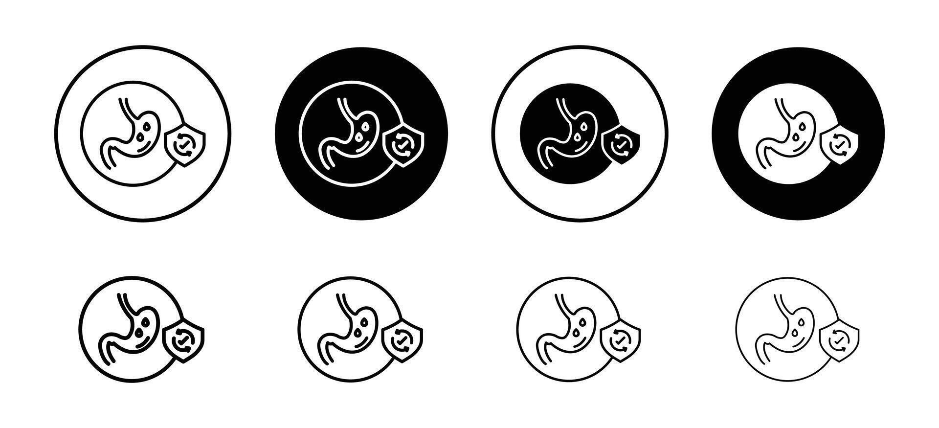 Aids nutrient absorption in digestion system icon. clean human stomach or bowel movement symbol. guts health absorption set vector