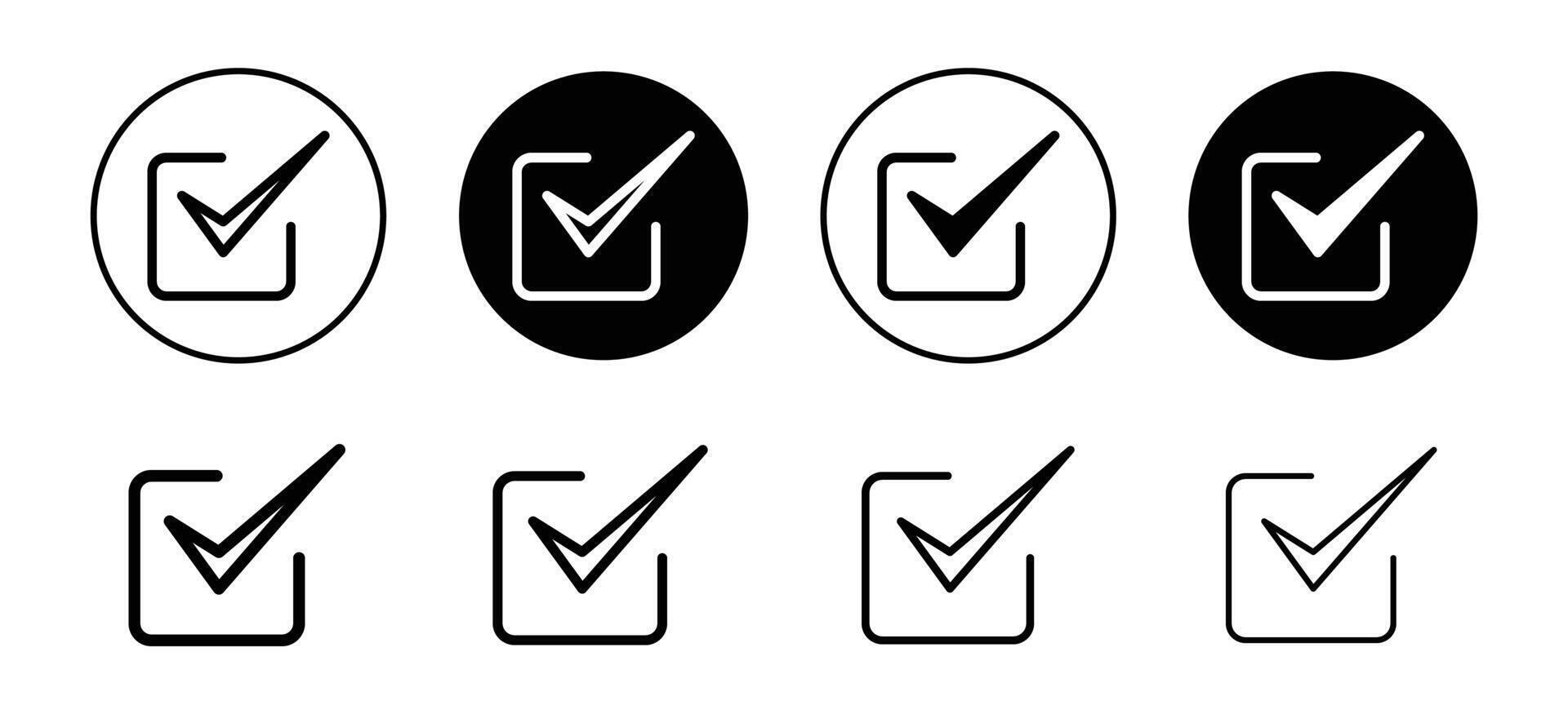 Check Mark Success Icon for Confirming Correct Choices and Validating Answers vector