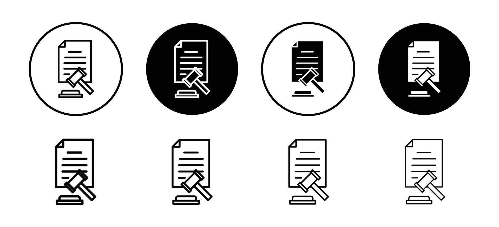 Court decision icon depicting legal rulings and judicial processes, suitable for law, justice, and legal documentation designs vector