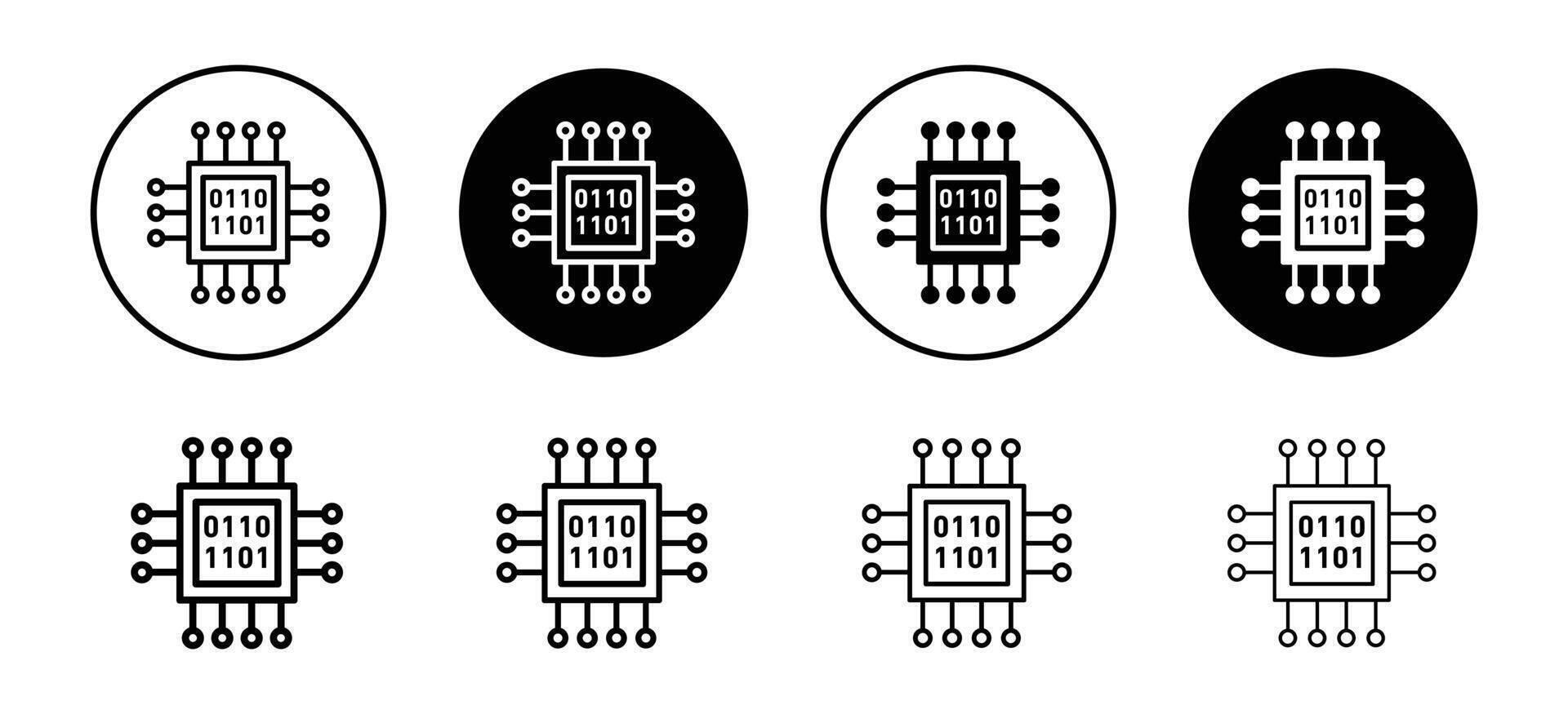 Computer Processor and AI Technology Icon for Advanced Computational Power vector