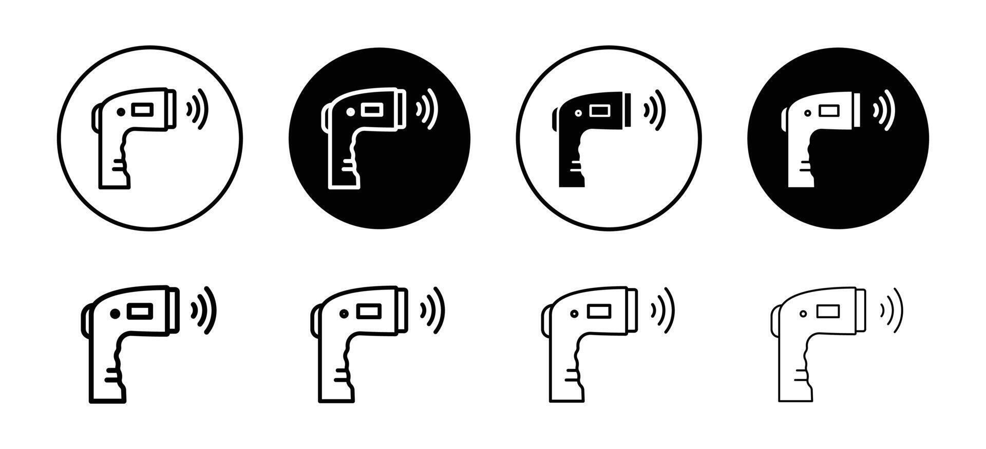 Contactless infrared thermometer icon set collection for web vector