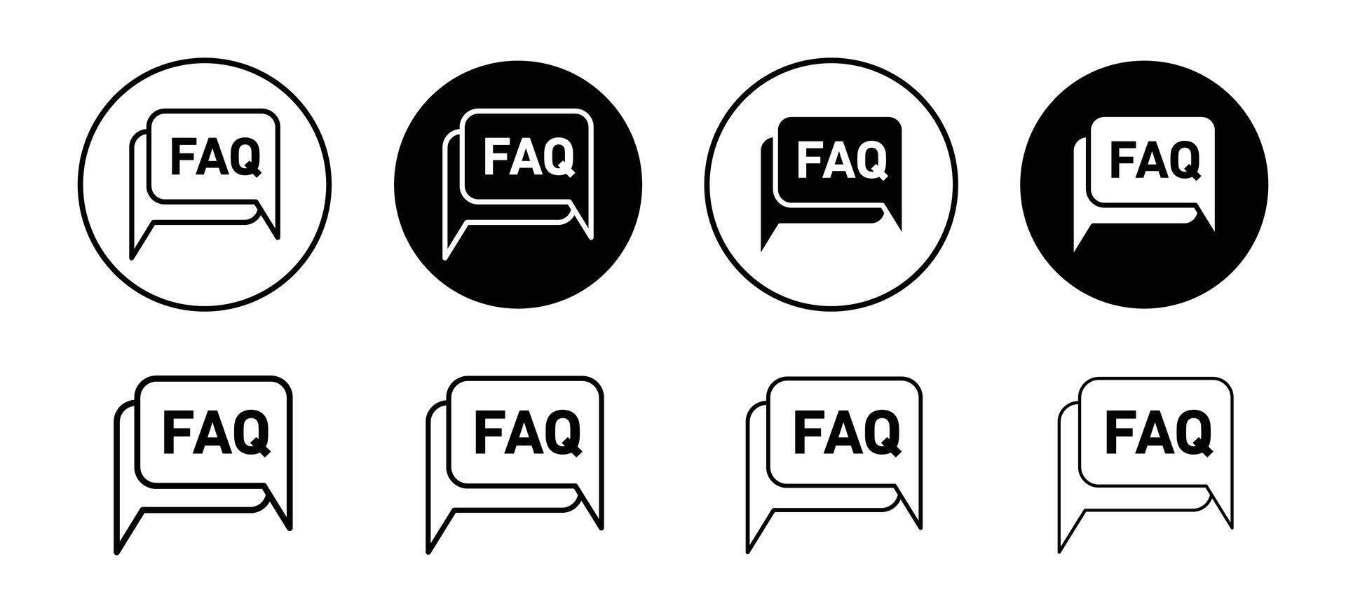 FAQ icon set collection for web vector