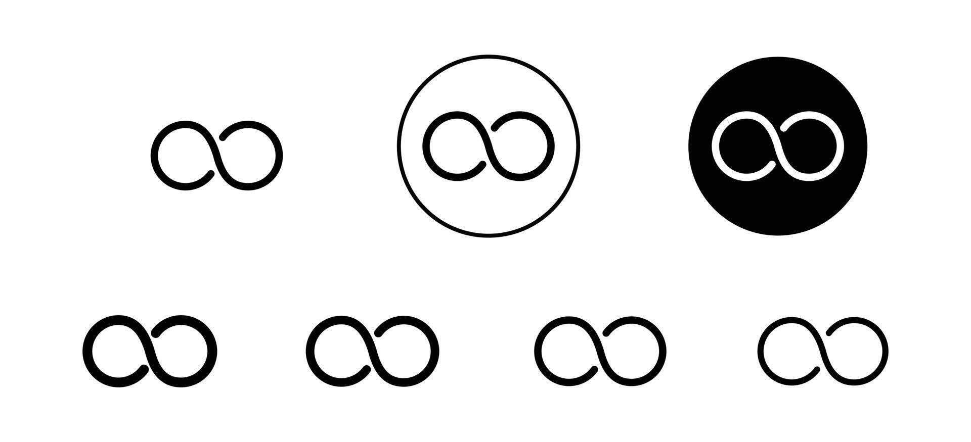 Infinity icon set collection for web vector