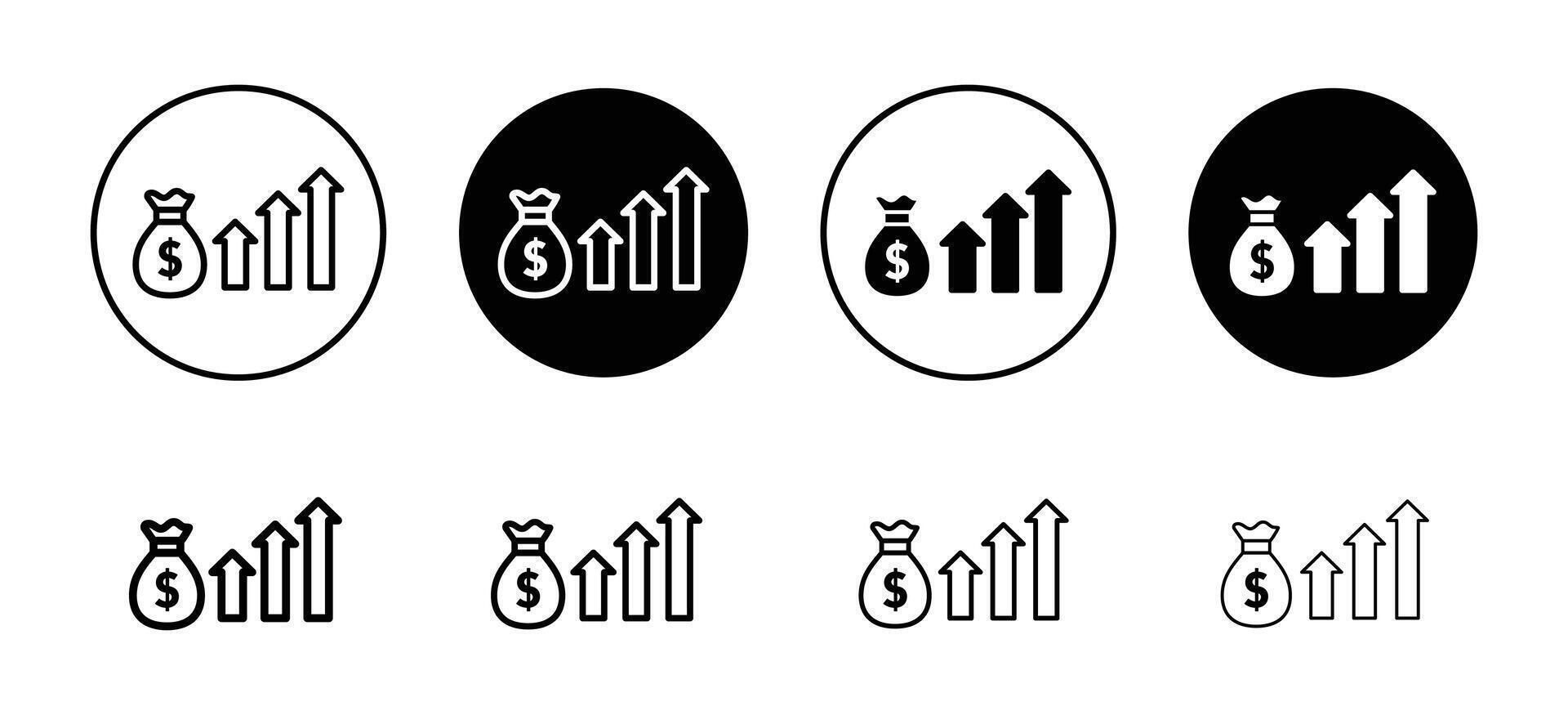 High revenue icon set collection for web vector
