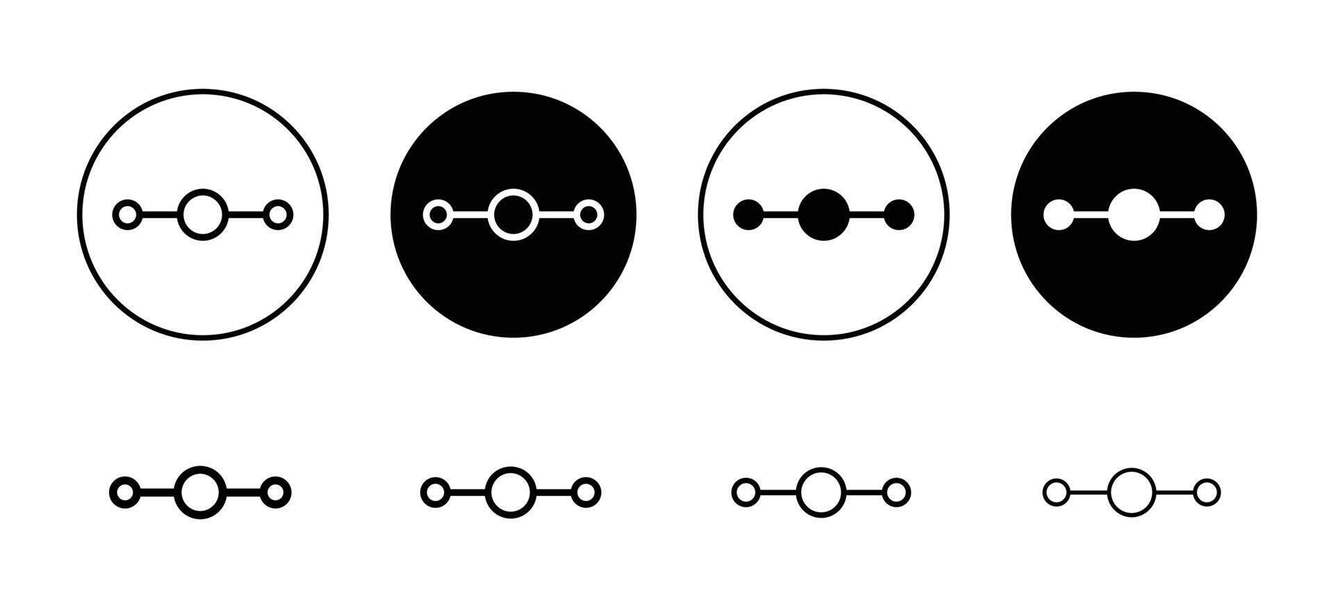 Linear molecular structure icon set collection for web vector