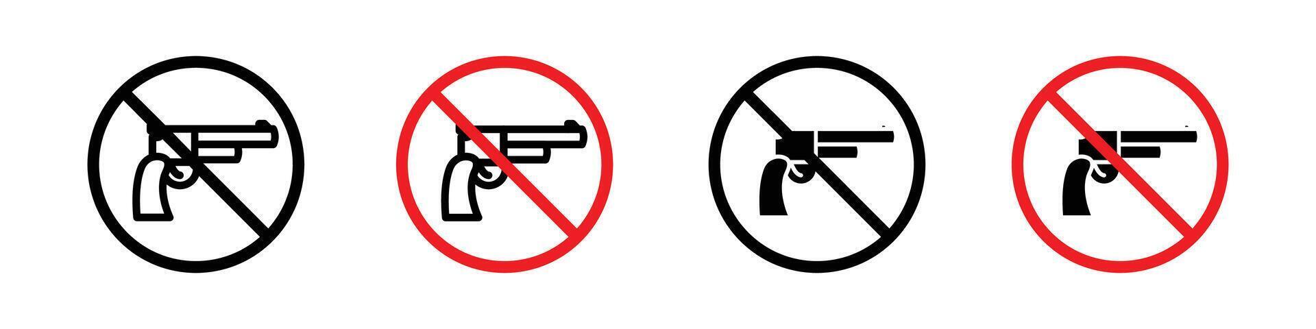 No gun icon illustrating gun-free zones and safety regulations, perfect for security services, public safety campaigns, and law enforcement vector